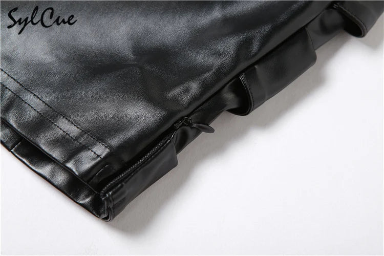 Sylcue Classic Retro Matte Black Mysterious Sexy All-Match Personality Fashionable Summer Travel Cool Women Belt Chest Wrap Vest