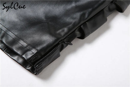 Sylcue Classic Retro Matte Black Mysterious Sexy All-Match Personality Fashionable Summer Travel Cool Women Belt Chest Wrap Vest