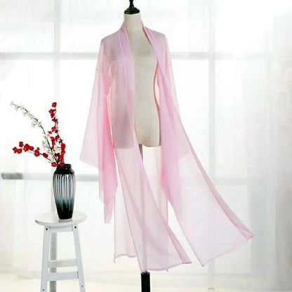 2025 new summer women long chiffon Cardigan sunscreen three quarter sleeve black blue white fashion thin cardigan