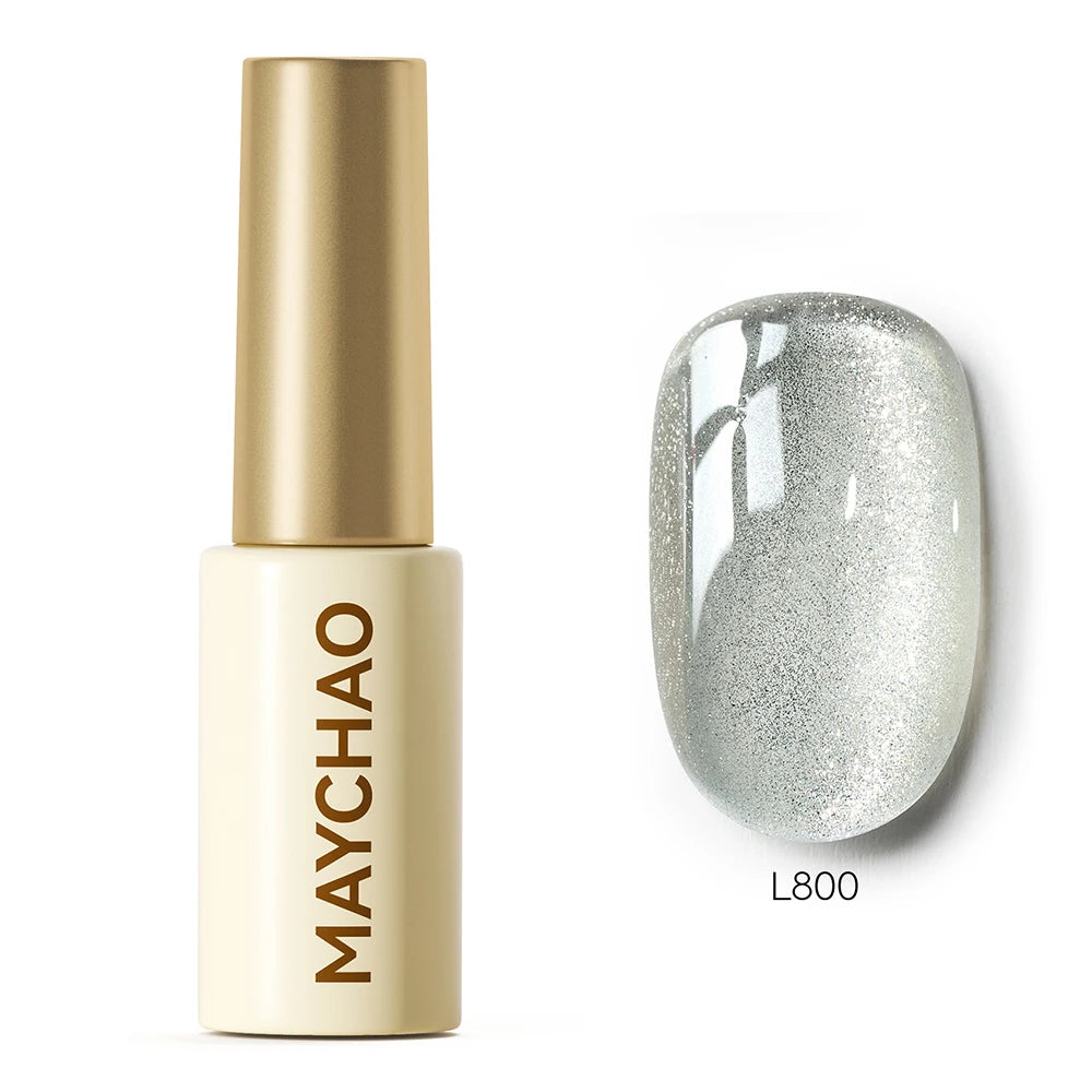 MAYCHAO 5ML Gel Nail Polish 9D Laser Diamond Glitter Cat Eye Gel Semi-Permanent Soak Off UV LED Gel Nail Manicure Tools Nail Art L800