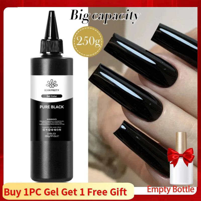 BORN PRETTY 250g Translucent Jelly Red Nude Gel Nail Polish Winter Autumn Manicure Soak Off UV LED Nail Art Gel Christmas Red 250g black
