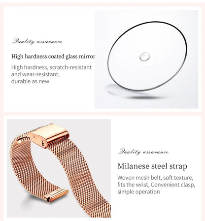 OLEVS Watch For Women Japan Quartz Movement 6.5mm Case Thickness Waterproof Ladies Hand Clock Calendar Fashion Dress Wrist Watch