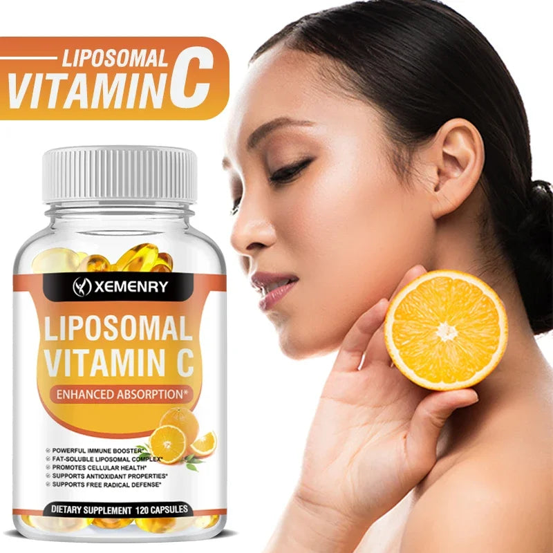 Liposomal Vitamin C Capsules - Promotes Collagen Production, Supports Skin, Immune Health, Powerful Antioxidant