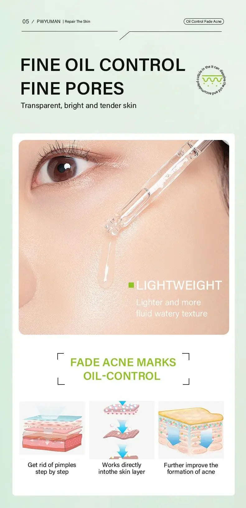 Acidity Pore Shrink Face Serum Remove Blackheads Acne Oil Control Repair Essence Moisturizing Nourish Pores Firming Facial Care