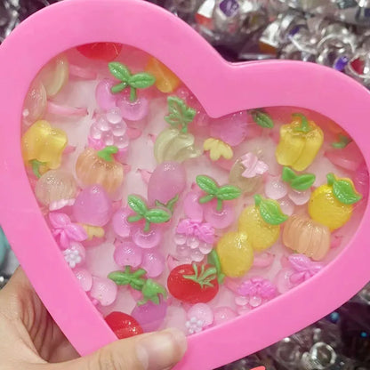 10pcs/lot Children's Cartoon Rings Candy Flower Animal Bow Shape Ring Set Mix Finger Jewellery Rings Kid Girls Toys Anillo 56