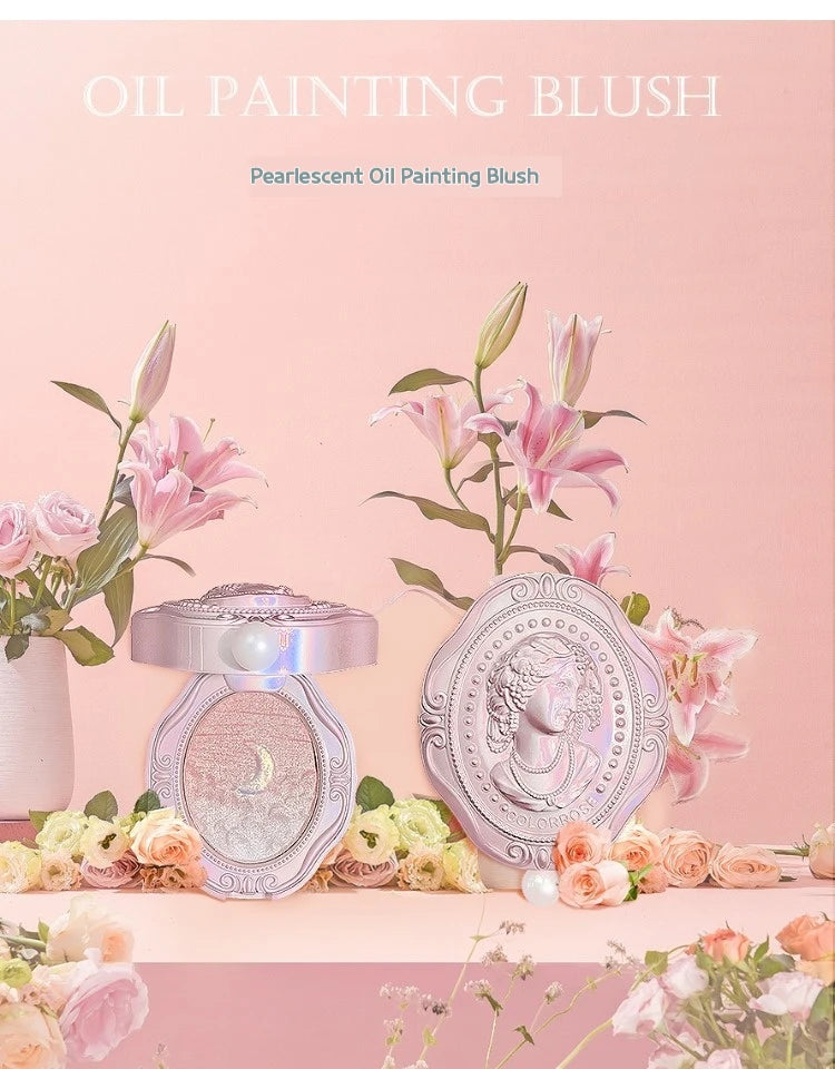 Colorrose Embossed Powder Blush Blue Genuine Nude Makeup Natural Party Blusher Shimmer Pearlescent Highlight Eyeshadow