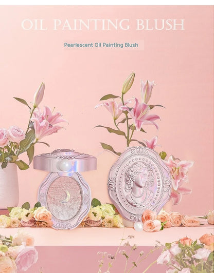 Colorrose Embossed Powder Blush Blue Genuine Nude Makeup Natural Party Blusher Shimmer Pearlescent Highlight Eyeshadow