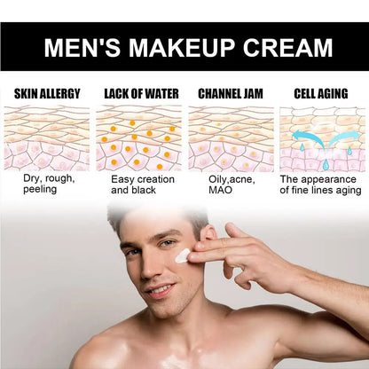 Men's Makeup Cream Acne Mark Concealer for Hydrating Moisturizing Oil Control Pore Shrinkage Firming Male Facial Skin Care