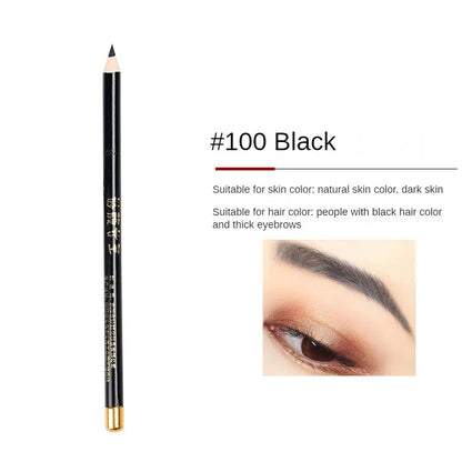 Pencil-shaped Wooden Eyebrow Pencil Waterproof Sweat-proof Eyebrow Pen Smooth Eyebrow Pencil Lasting Not Easy To Faint Cosmetics 100 Black