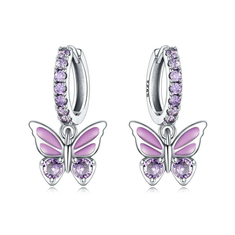 Earrings For Women Silver 925 Fashion Butterfly Snowflake Earrings Cubic Zircon Ear Studs Silver 925 Original Jewelry Gifts