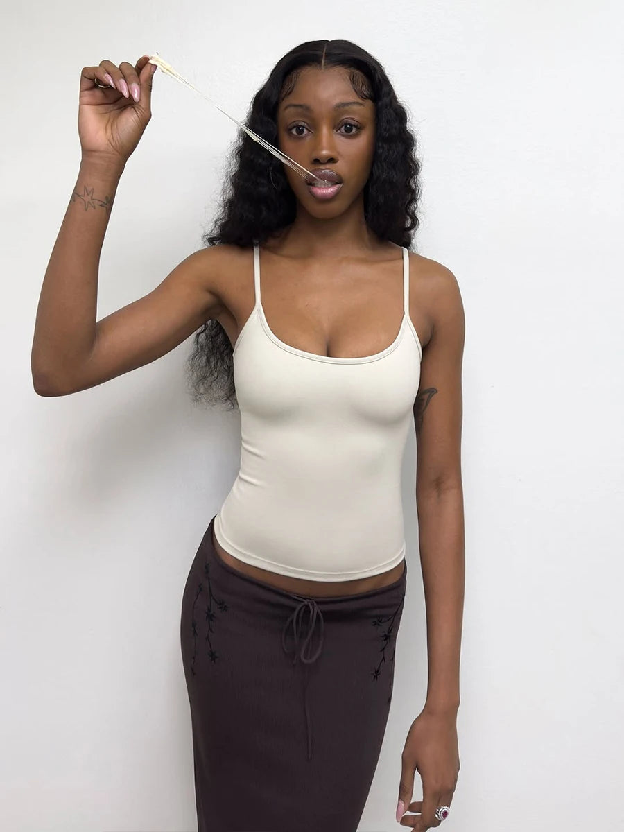 Tank Baby Blue Women's Summer Camisole Soy Color Fog Gray New Color Custom Dyed Tight Bottoming Shirt Slim Fit Top