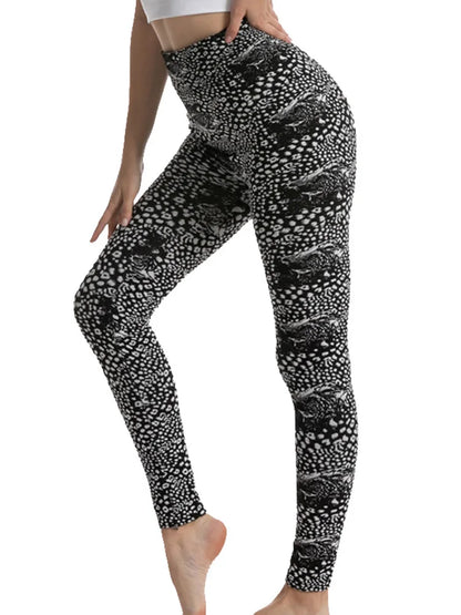 CUHAKCI Camouflage Printed Leggings Women Seamless Denim Sports High Waist Tights Workout Fitness Elastic Pants Stretch Jeggings PD389 Gray