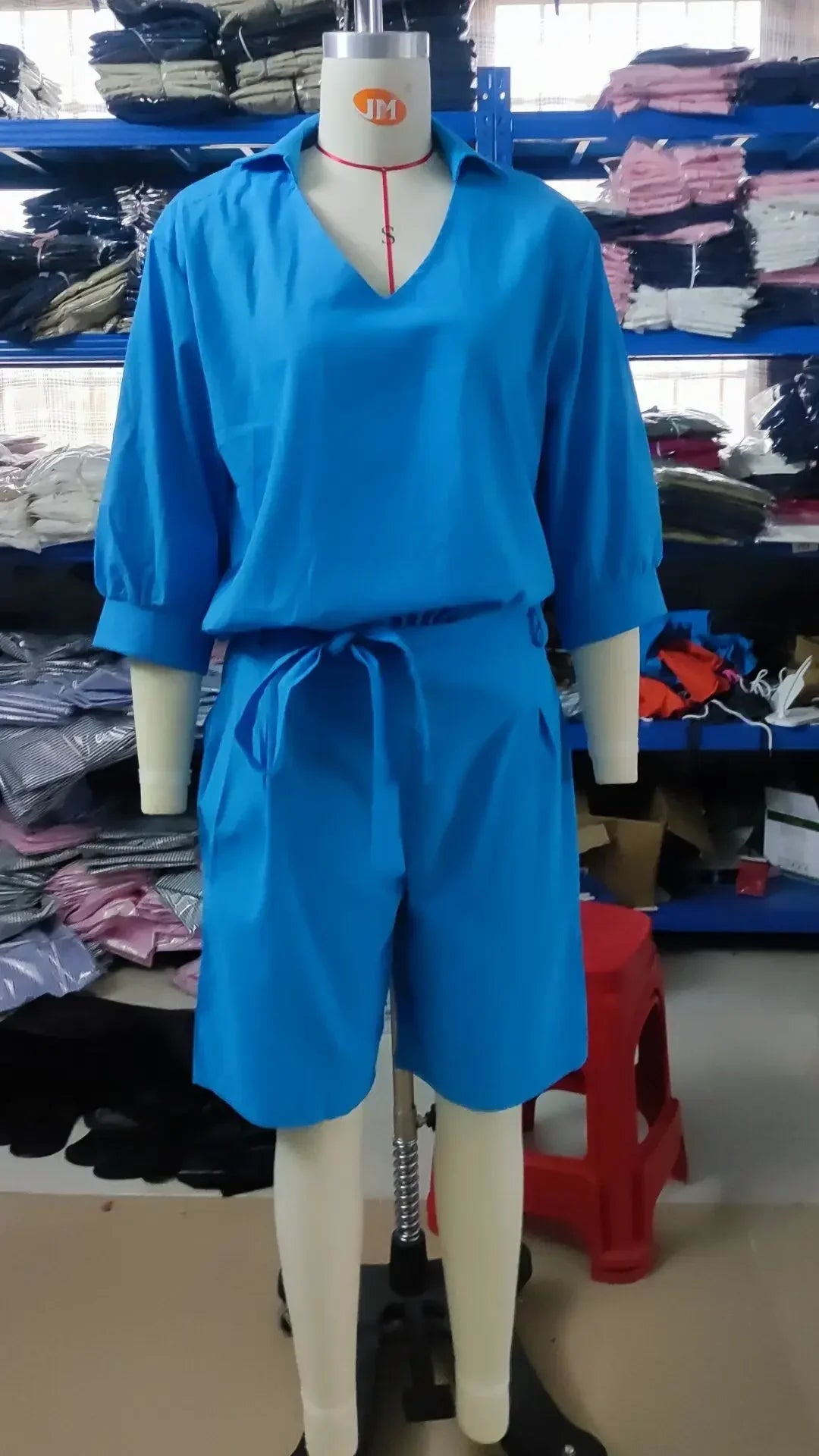 2024 Summer Fashion New Matching Collection Loose and Elegant V-neck Short Sleeve Cotton Linen Top Wide Leg Shorts Two Piece Set