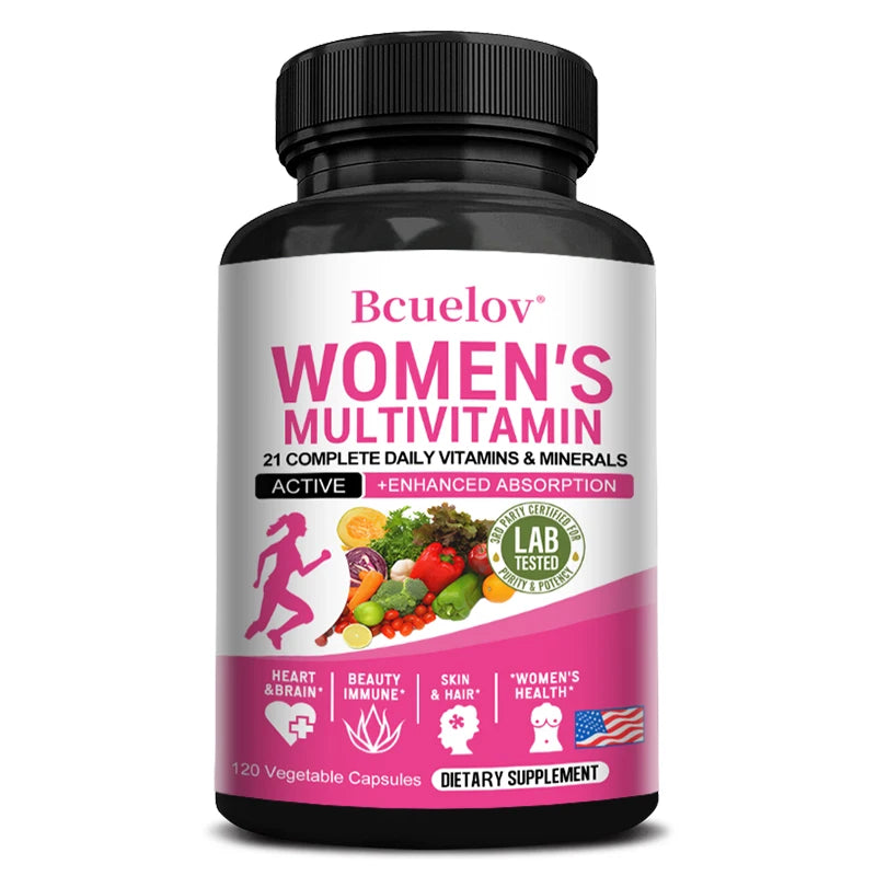 Women's Complete Vitamin Supplement for Joint Complex, Hair, Skin, Nails, Brain, Heart, Immune & Overall Health, 120 Capsules 120coumt United States