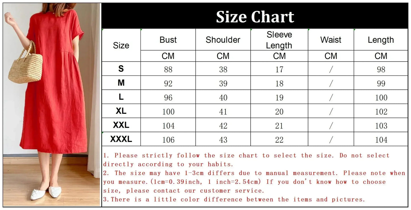 New in Spring Summer Women's Dress Elegant Casual Loose Short Sleeve Tops A-LINE Oversize Solid Midi Dresses for Women Clothing Badiee Stylez