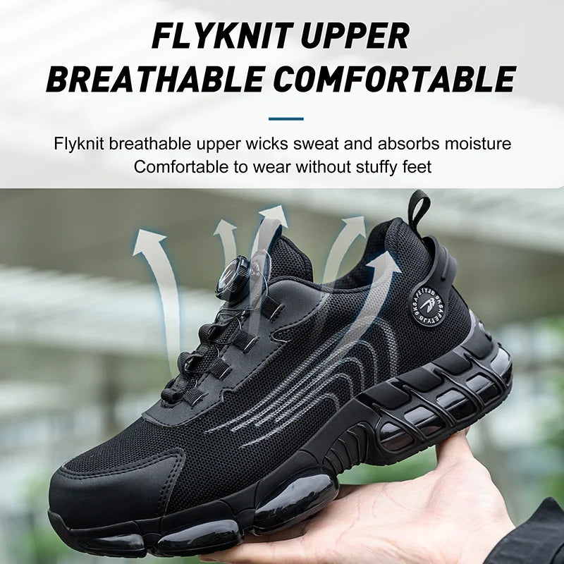 Lightweight Safety Shoes Men Women Work Shoes Steel Toe Cap Working Boots Sneakers Man Women Breathable Shoes Tactical Boots - Badiee Stylez