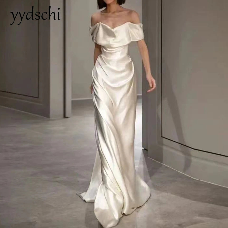 New Evening Dresse Saudi Arabia Dubai Exquisite 2025 Prom Dress 2025 for Women vestidos para mujer Formal Elegant ivory satin Badiee Stylez