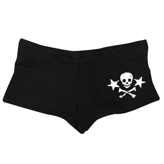 Y2k Shorts Skull Print Streetwear Gothic Graphic Camis Summer Vintage Hip Hop Sleeveless EGirl Dark Punk Sexy Harajuku Crop Top Hei 3