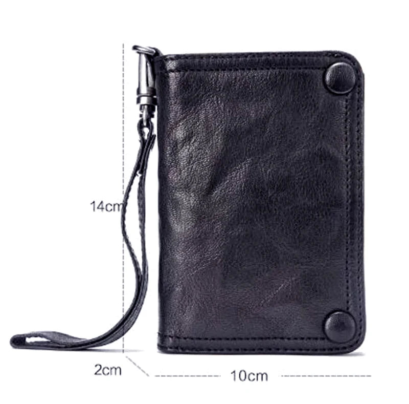 Vintage Genuine leather wallet Men leather long wallet men purse clutch bag male money clips zip around money bag card holder