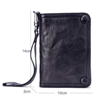 Vintage Genuine leather wallet Men leather long wallet men purse clutch bag male money clips zip around money bag card holder