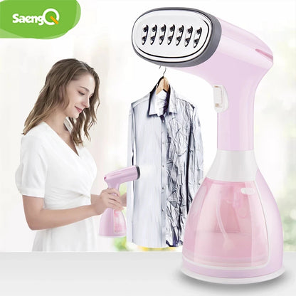 saengQ Handheld Garment Steamer 1500W Electric Household Fabric Steam Iron 280ml Portable Vertical Fast-Heat For Clothes Ironing - Badiee Stylez