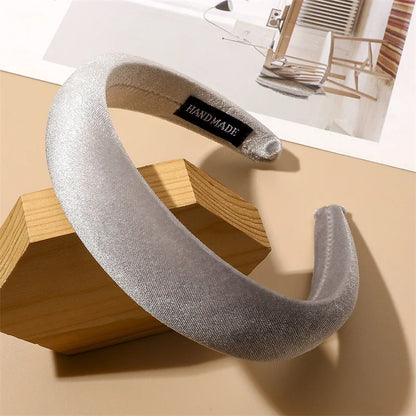 Autumn Winter Soft Velvet Cloth Sponge Padded Hairbands for Women Girls Casual Shopping Face Washing Dress Up Hair Accessories MJH16 6