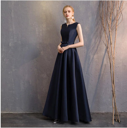 Long Bridesmaid Dress Spring/Summer 2025 New Temperament Satin Bridesmaid Sisters Dress Black Banquet Evening Dress Badiee Stylez