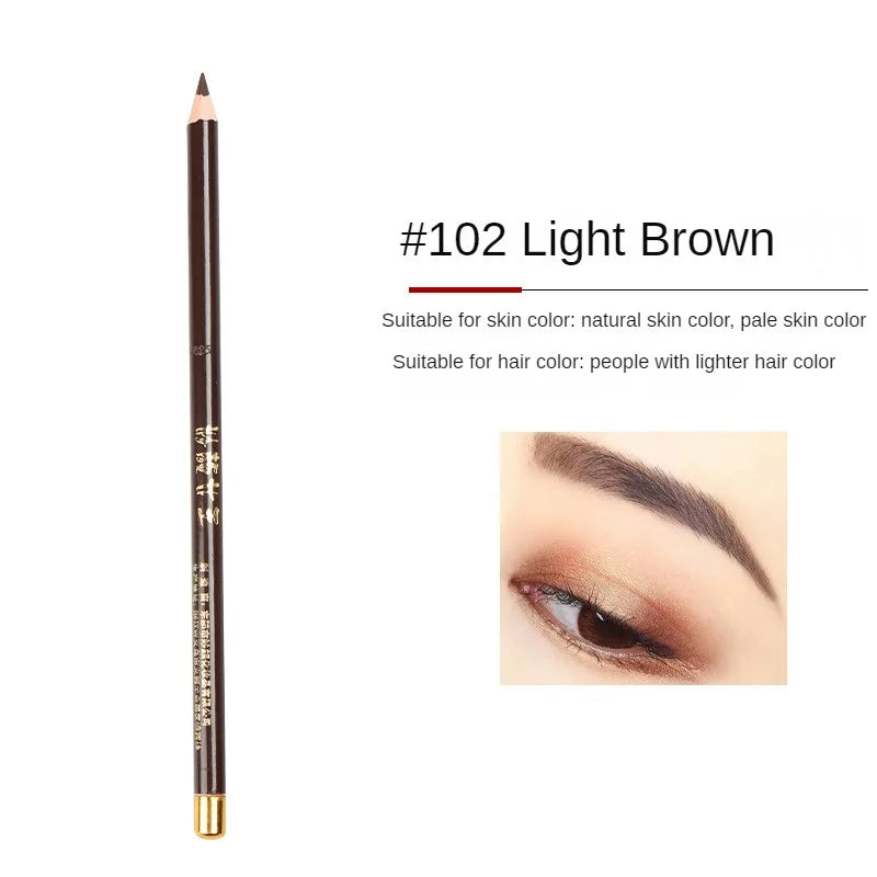 Pencil-shaped Wooden Eyebrow Pencil Waterproof Sweat-proof Eyebrow Pen Smooth Eyebrow Pencil Lasting Not Easy To Faint Cosmetics 102 Light Brown