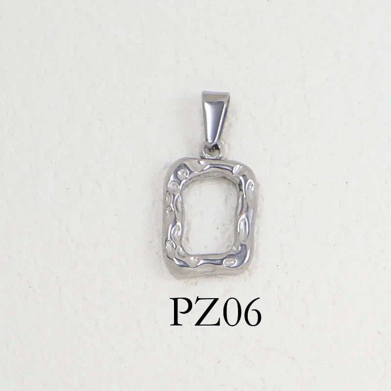 RHYSONG Geometric Stainless Steel 18K Gold Plated Snake Cross Palm Conch Mushroom Pistol Pendant For Women Diy Findings Jewelry 06-SV