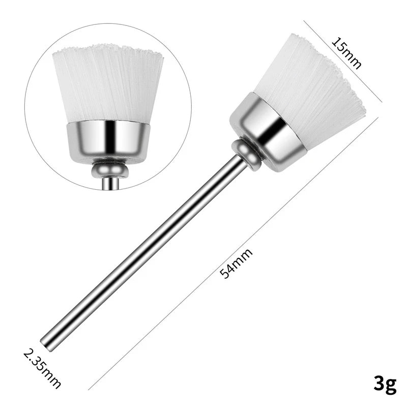 Nail Drill Bit Cleaning Brush Manicure Grinding Head Dual Brush Electric Drills Copper Wire Drill Brush Cleaner Nail Art Tools