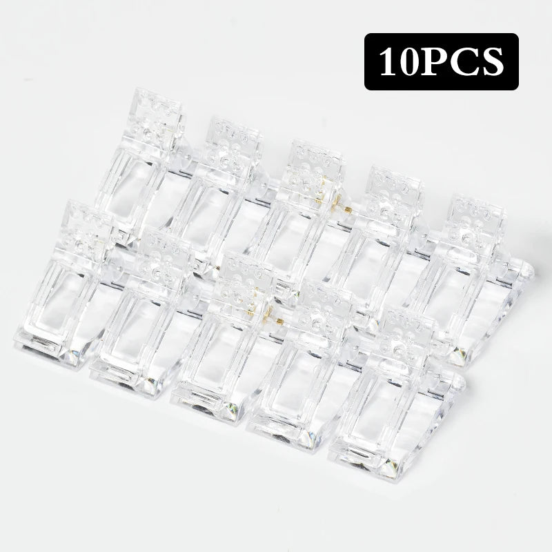 Acrylic Nail Clip Transparent Gel Quick Building Nail Tips Clips Fingernail Extension UV Clamps Manicuring Art Builder Tools Set Q42554