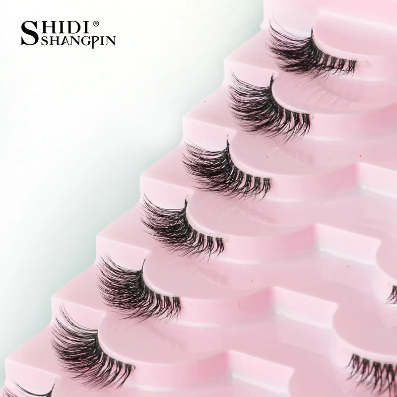 SHIDISHANGPIN 5/10Pairs False Lashes Cat Eye Eyelashes Eyelash Extension 3D Mink Half Lashes Natural Makeup faux Cils maquiagem