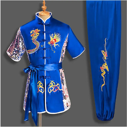 Men Women Chinese Traditional Dragon Wushu Uniform Kung Fu Clothing Set Martial Arts Uniform Tai Chi Kleding Taoist Shaolin Badiee Stylez