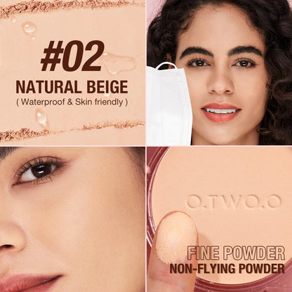 O.TWO.O Face Powder Oil-control 24 Hours Long Lasting Waterproof Matte Face Makeup Cosmetic Setting Compact Powder
