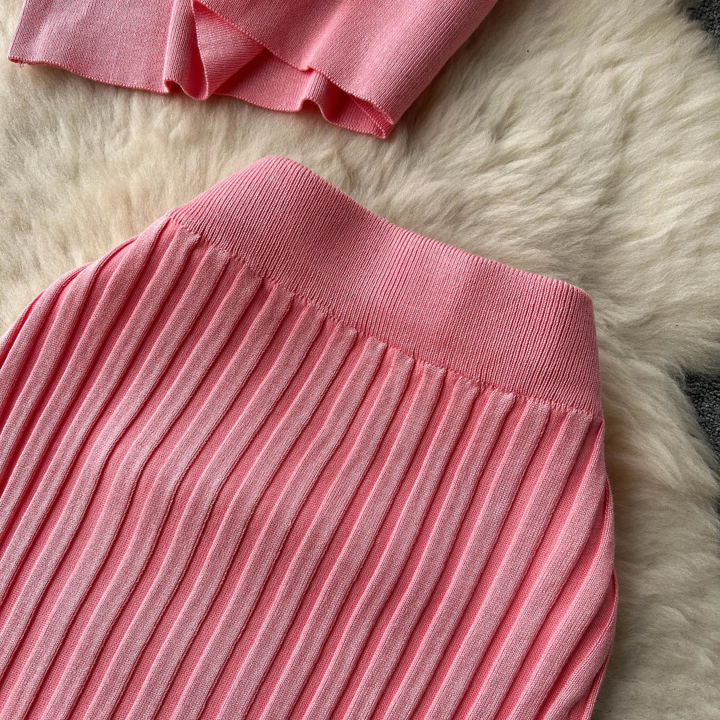 SINGREINY Casual Two Piece Sets Women Summer O Neck Top Elastic Waist Long Skirt Fashion Office Lady Korean Knit Suit