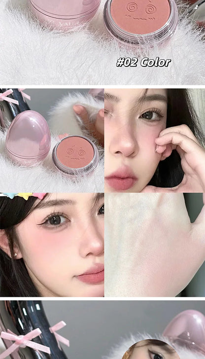 No-Mischief Blush - Multi-functional Solid Makeup Egg for Low-Saturation Gray-Pink Tint with Flawless Finish