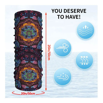 Floral Pattern Thin Wrap Scarf Bandana Neck Gaiter Face Cover Headband