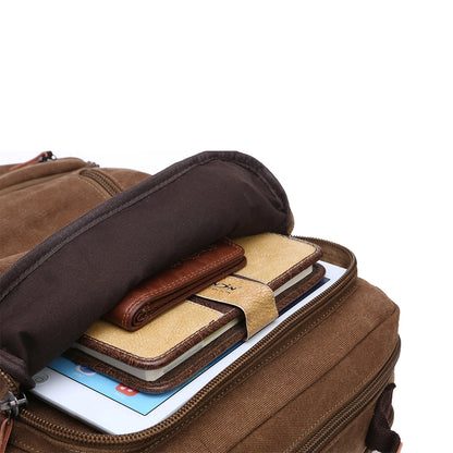 Vintage Canvas Backpack Men Large Capacity Travel Shoulder Bag High Quality Students Bag Male notebook 15 inch Laptop Backpack