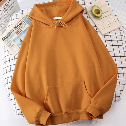 Autumn Casual Women's Solid Hoodie Comfortable Strecth Sweatshirts Loose Pocket Warm Clothes Fashion Street Female Pullovers Khaki