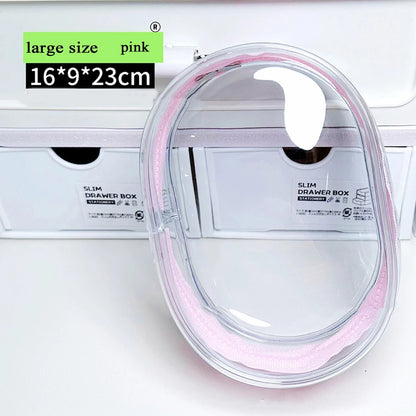 Transparent Outdoor Bag with Keychain Mystery Doll Display Storage Bags Dust-Proof Organizer Pouches Classic Doll Storage Bags pink L