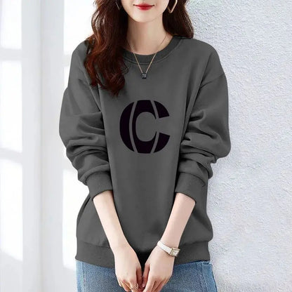 Women Clothing Spring Autumn Long Sleeve Print Letter Loose Casual Hoodies Sweatshirts Lazy Style All-match Tops Trend Fashion