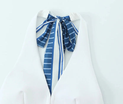 TRAFZA Sweet High Street Slim Lady Set Contrasting Colors Tops Or Belt Shorts 2025 Summer Fall Fashion Holiday Cute Shorts Set Badiee Stylez