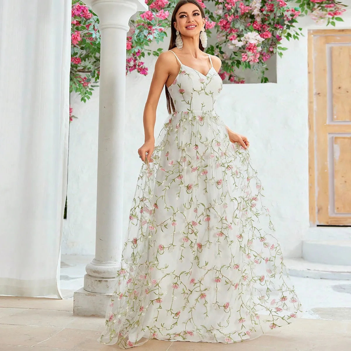 European and American Style Mesh New Embroidered Dress, Photo Party, Dance Party, Embroidered Evening Dress, Sweet Dress, 2025 Badiee Stylez