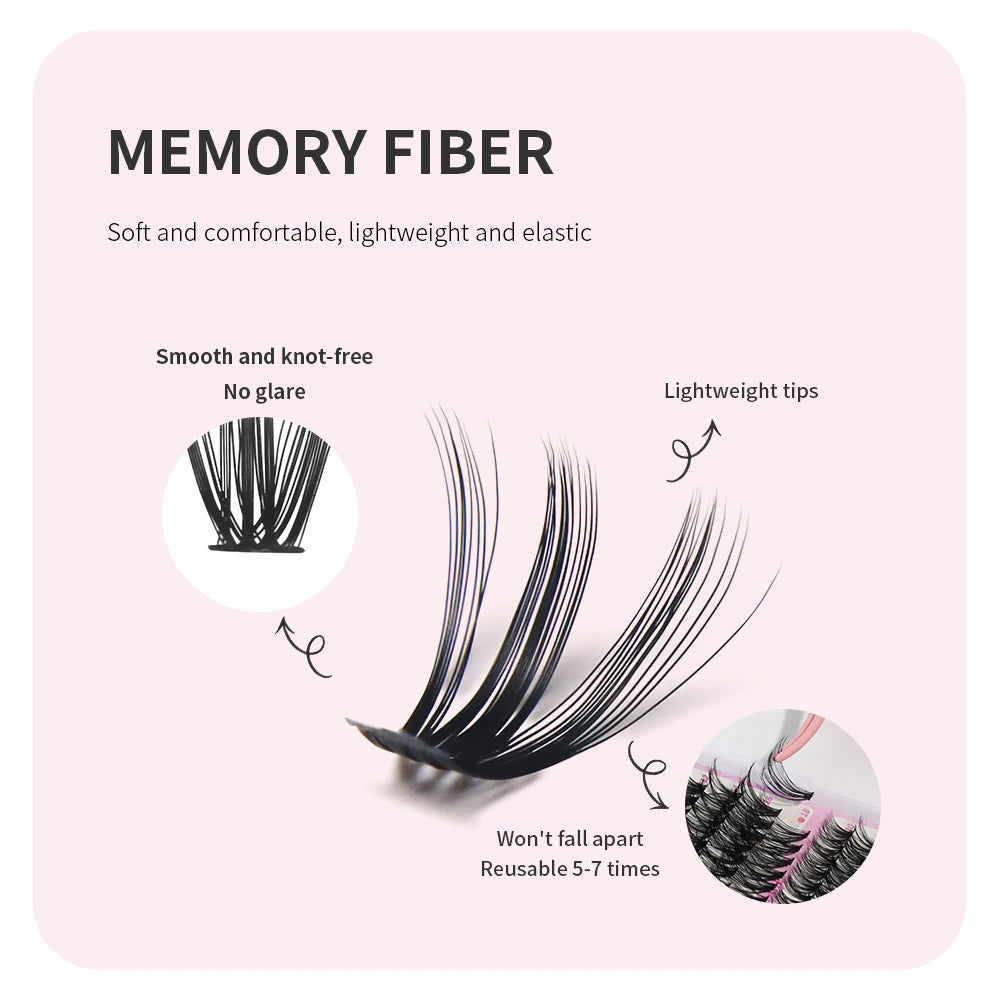 ANNAFRIS 300Pcs DIY Cluster Lash Extension Kit Color individual Lashes Kit with Lash Bond&Seal Remover Tweezers