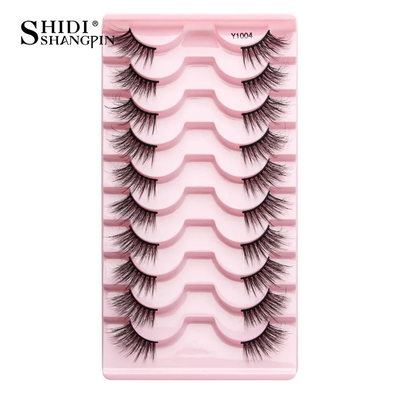 Half Fake Eyelashes 5/10 Half Lashes Soft Natural Cat Eye Lashes Makeup Tool Extension Fluffy Faux Cils maquiagem Half Lashes 10pairs-Y1004