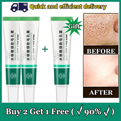Salicylic Acid Pore Shrinking Cream Eliminate Large Pores Serum Remove Blackhead Acne Repairing Tightening Skin Care Cosmetics Buy 2 Get 1 Free