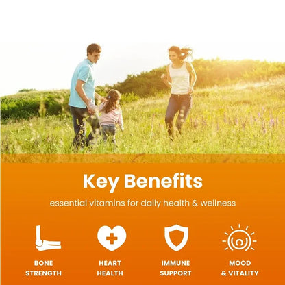 Vitamin D3+K2 Capsules - for Regulate Calcium Metabolism Bone & Heart & Immunity System HealthSupplements