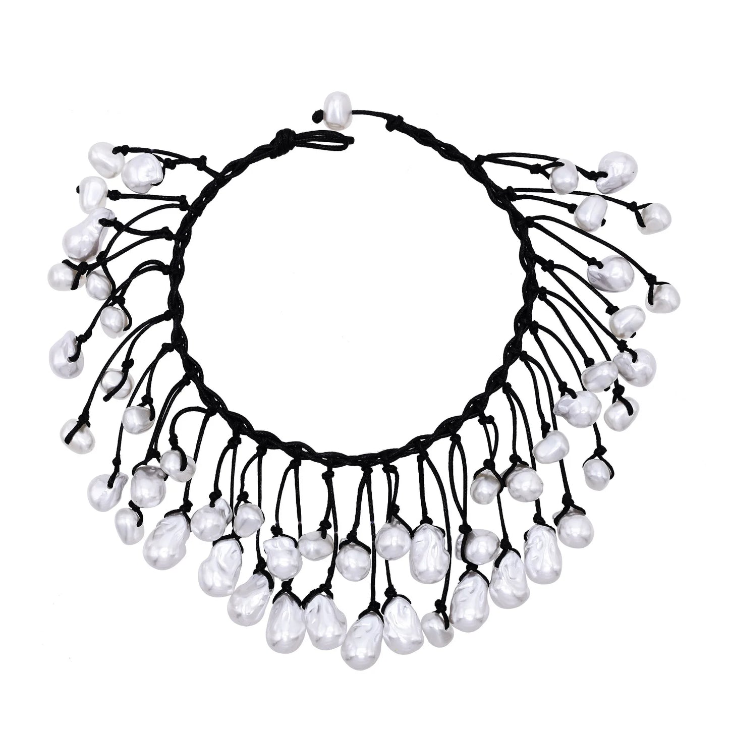 HUANQI Exaggerated Elegant Punk Sweet Cool Hot Girl Style Imitation Pearl Necklace for Women's Daily Date Jewelry