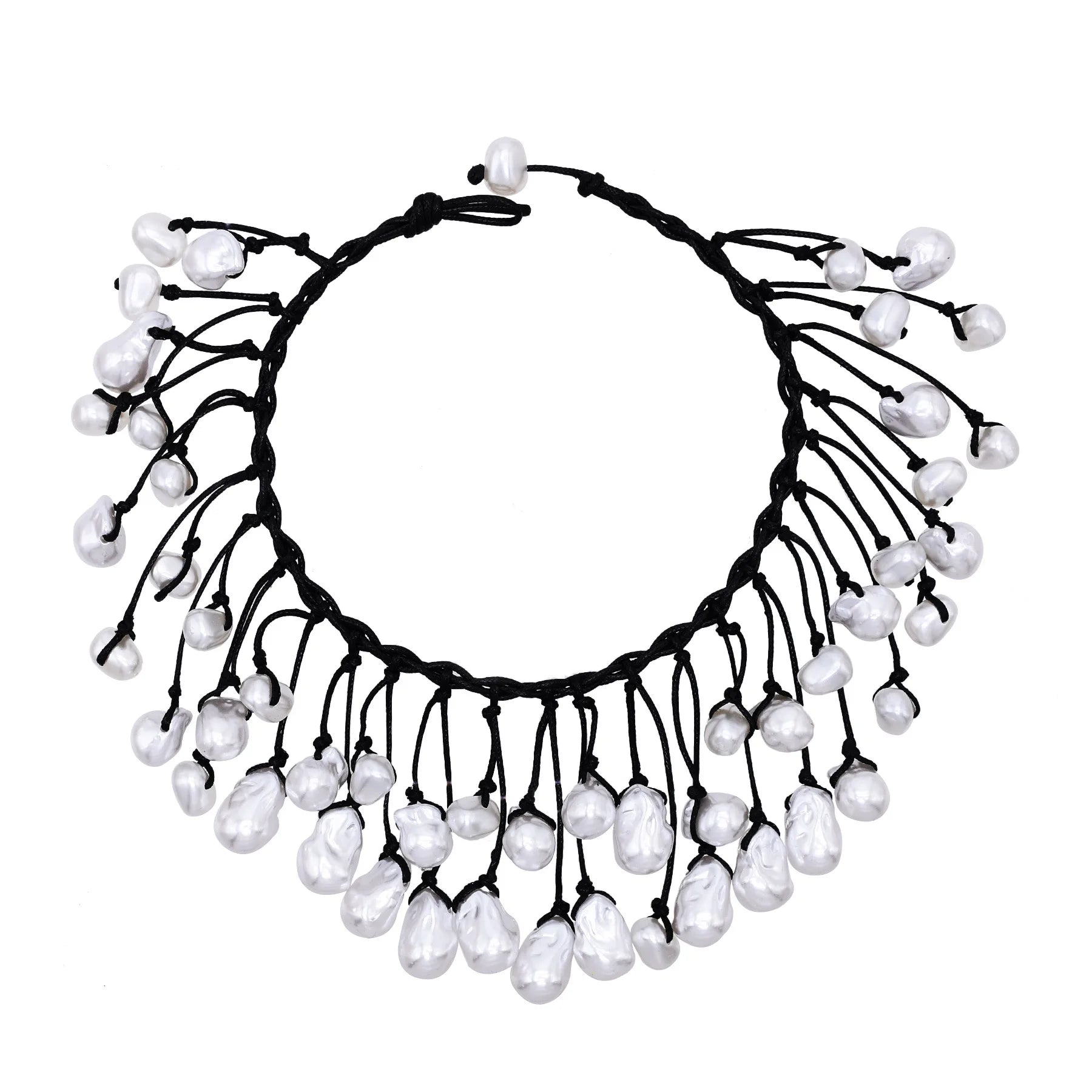 HUANQI Exaggerated Elegant Punk Sweet Cool Hot Girl Style Imitation Pearl Necklace for Women's Daily Date Jewelry