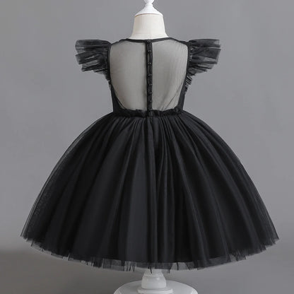 Elegant Girl Fluffy Dress Flower Baby Wedding Ceremony Costume Birthday Outfits White 1st Communion Tutu Gown Kids Gala Clothes